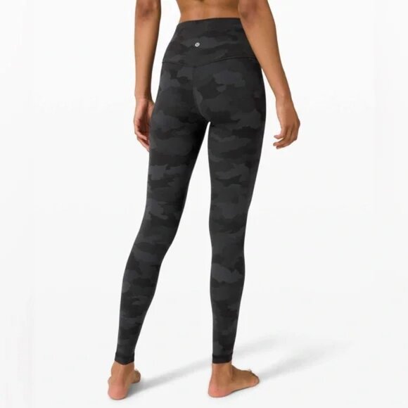 Lululemon Align Leggings Yoga Pants Charcoal Black + Grey Camo Size 8 - Picture 1 of 8